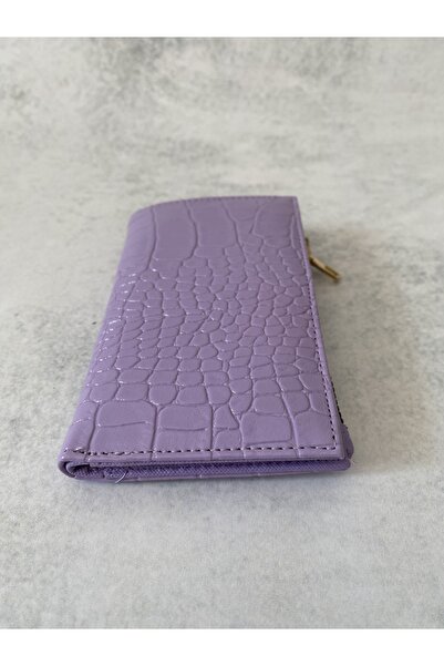 Must Leather kroko desenli fermuarlı cüzdan