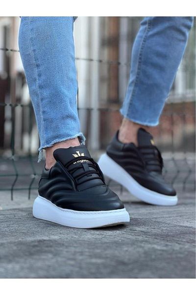 BPM Pantofi casual pentru bărbați Wagoon WG094 piele neagră