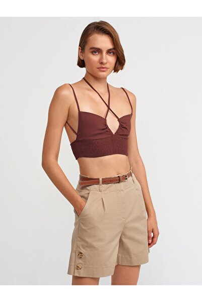 Dilvin 71162 Kemerli Şort-Bej