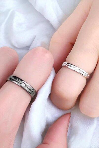 toptanhanem خاتم الزوجين على إيقاع نبضات القلب | خاتم عاشق التصميم الخاص