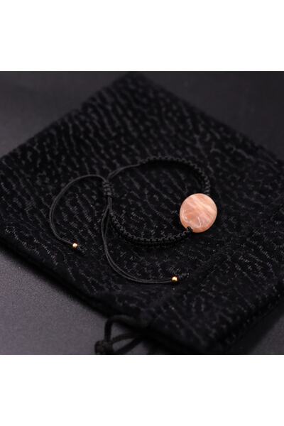 MYTAKIAĞACIMFH سوار حجر القمر (برتقالي) من الحجر الطبيعي نموذج بيضاوي مكرامية...