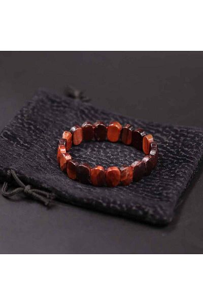 MYTAKIAĞACIMFH Tiger Eye Stone - Natural Stone Bracelet, Red Elastic Thread