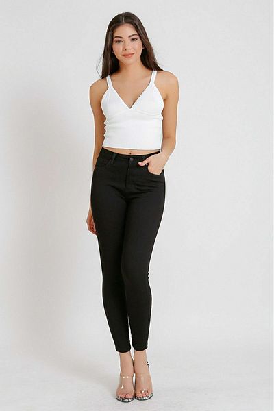 BROSERER Women's Black Skinny Jeans Denim Non-fading Comfortable Trousers