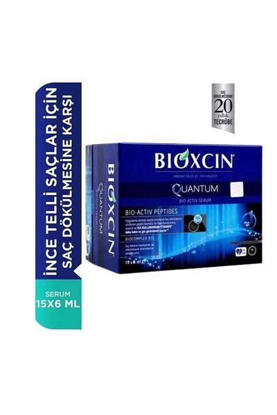 Bioxcin Quantum Bio Activ Serum - 15x6ml Hair Pearl Shampoo 300ml For Normal and Dry Hair
