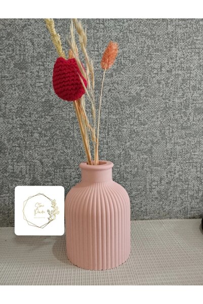 stone powder decorative مزهرية خرسانية مزخرفة إسكندنافية - مزهرية بامباس نسخة...