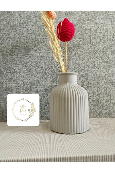 stone powder decorative مزهرية خرسانية مزخرفة إسكندنافية - مزهرية بامباس نسخة...