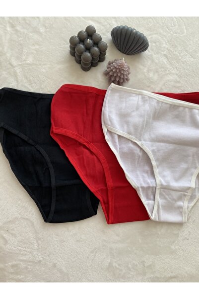 SHR 3 bucăți talie înaltă material reiat Chiloți