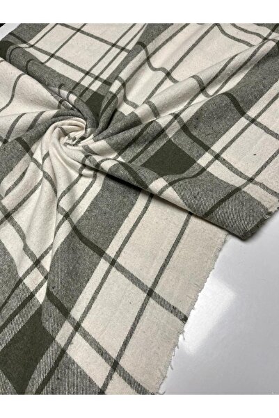 Kumaş sever Yeşil Renk Yün Ekose Kumaş Oduncu Gömleği Kumaş Gömlek Elbise Ete...