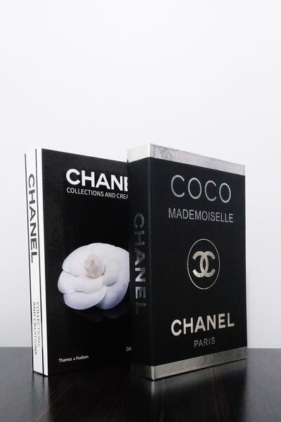 BayCazip 2'li Dekoratif Kitap Kutu Görünümlü Chanel Siyah Gül & Coco Siyah Gü...