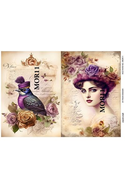 LİNEART LineArt Brass Decopage Paper LA-MOR11