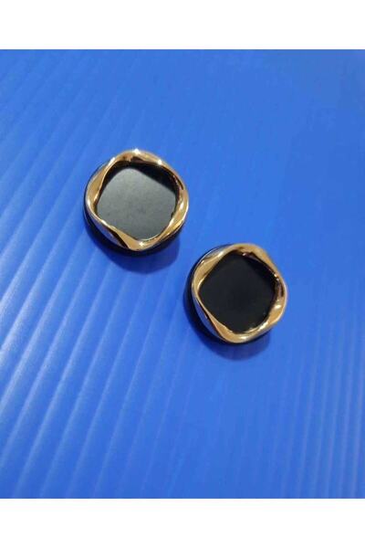 İMREN AKSESUAR تصميم خاص بأزرار معدنية مطلية باللون الأسود مع حواف مطلية بالل...