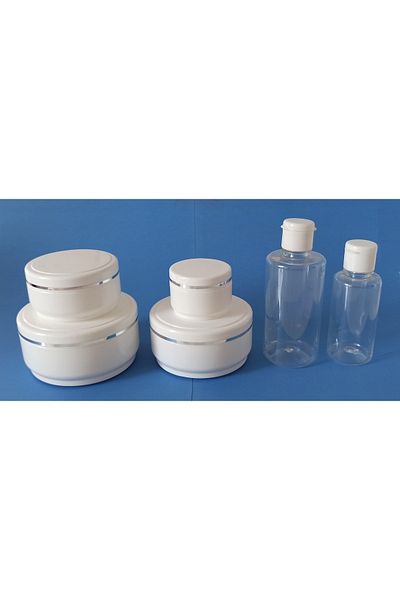 demethome Set de călătorie 6 bucăți 150-100-50-25 ml cutie cosmetică din plastic goală 100-50 ml sticla goală pentru animale de companie