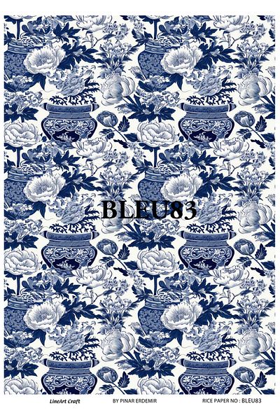 LİNEART LineArt Brass Decopage Paper LA-BLUE83