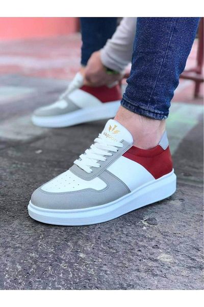 BPM Pantofi casual pentru bărbați Wagoon WG011 alb roșu