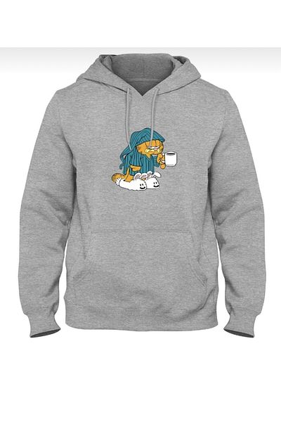 BYMEER Φούτερ Unisex Grey Garfield με στάμπα oversize