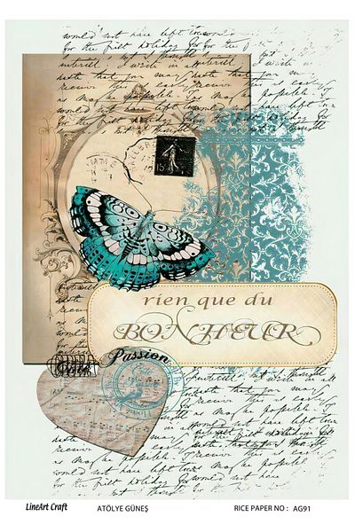LİNEART Brass Decopage Paper LineArt - LA-AG91