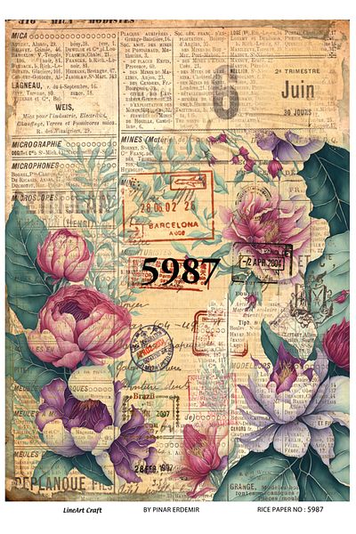 LİNEART LineArt Brass Decopage Paper LA-5987