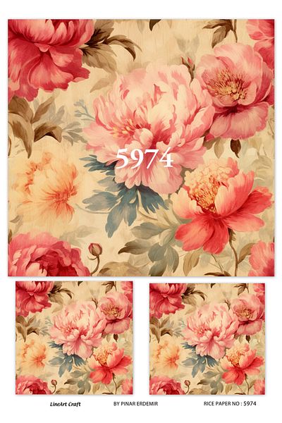 LİNEART LineArt Brass Decopage Paper LA-5974