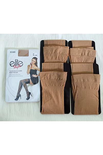 ELİTE STYLE Pachet de 5 șosete subțiri fără jarretiere peste genunchi