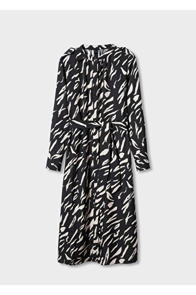 MANGO Woman Desenli Midi Elbise