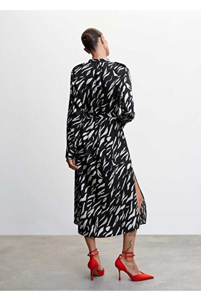 MANGO Woman Desenli Midi Elbise