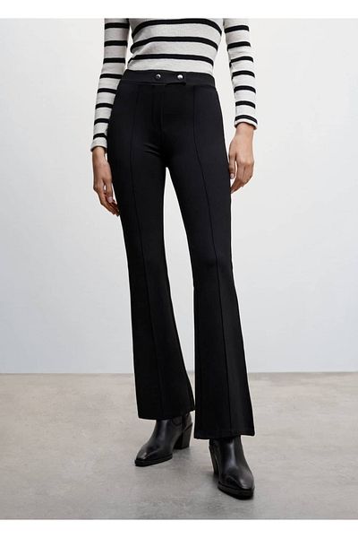 MANGO Woman Buttoned Flared Trousers