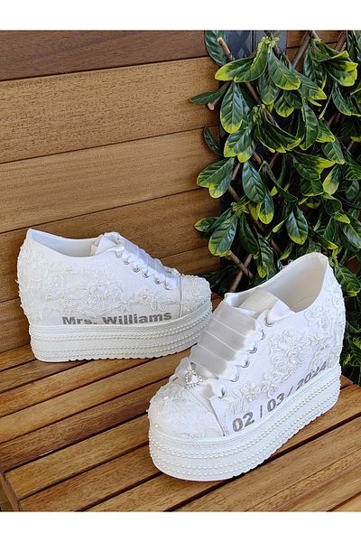 Ayakkabı Tutkusu Stilo ® Bridal Shoes Comfortable Sports Bridal Shoes 12cm Height Hidden Heels