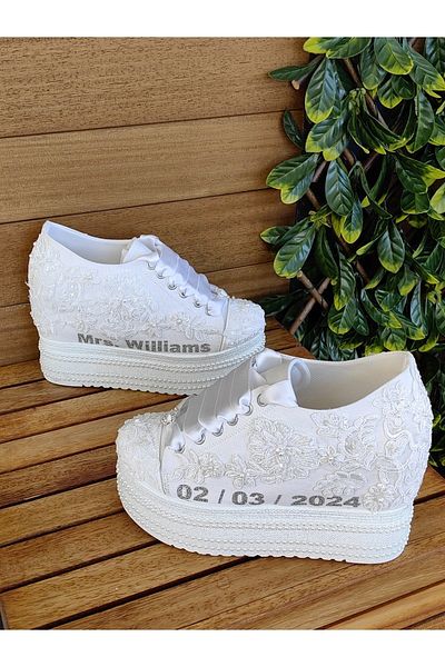 Ayakkabı Tutkusu Stilo ® Bridal Shoes Comfortable Sports Bridal Shoes 12cm Height Hidden Heels