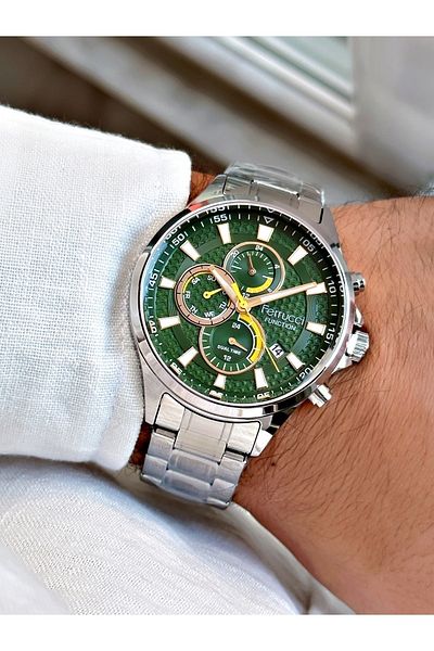 Ferrucci Silver Color Sport Steel Strap Original Men's Wristwatch + BRACELET WITH GIFT