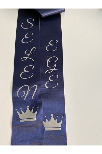 TAN EVENT Baskılı Isimli Takı Kurdelesi Saten 6*cm 2 Metre Gelin Damat Takı K...