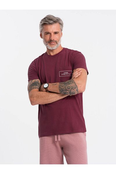 OMBRE Bedrucktes T-Shirt mit Tasche S1742