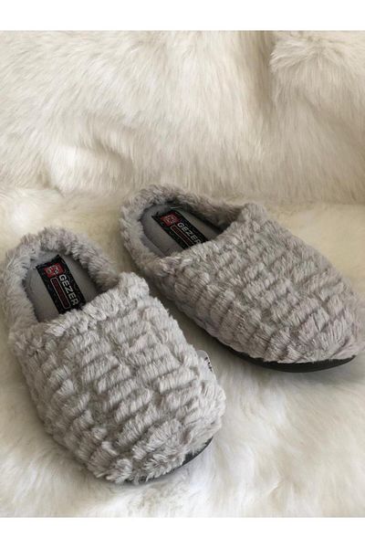 GEZER Plush Women's Winter Gray Indoor Slippers