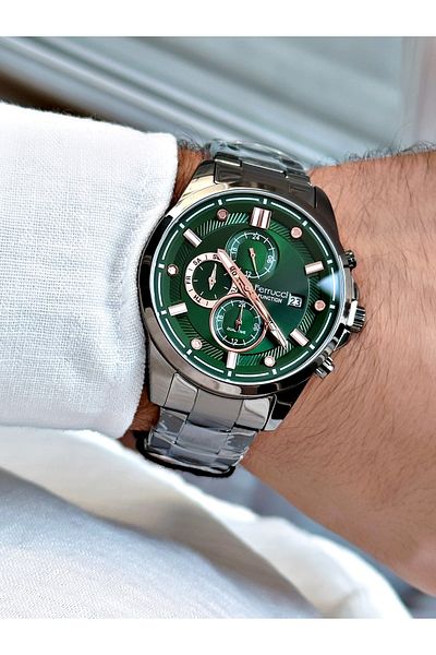 Ferrucci Smoked Color Classic Model Functions Active Steel Strap Original Men's Wristwatch + BRACELET WITH GIFT
