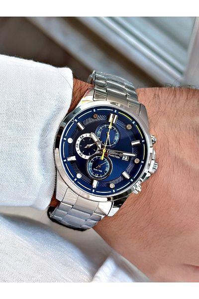 Ferrucci Silver Color Classic Model Functions Active Steel Strap Original Men's Wristwatch + BRACELET WITH GIFT