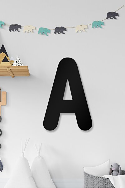 AHWALL Literele A - Decor de perete cu litere din lemn care pot fi completate pentru scrierea numelui