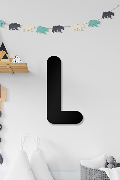 AHWALL Litera L - Decor de perete din lemn completabil pentru scrierea numelui