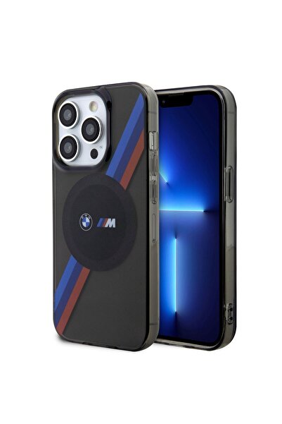 BMW Iphone 14 Pro Max Uyumlu Orjinal Lisanslı Ürün Kılıf Magsafe Şarj Özellikli Şerit Dizayn Kapak