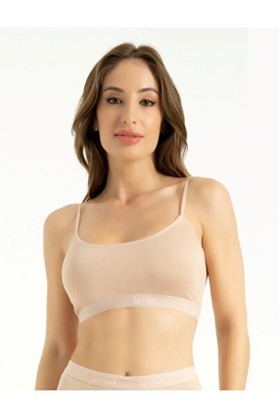 by İGP Sutien bustier cu bretele din frânghie de bambus colorat cu tampoane detașabile