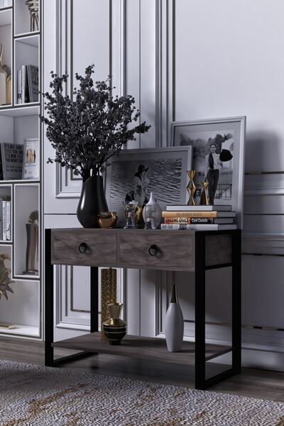 moka park avm Mokapark Dekoratif Dresuar Metal Ayaklı Tek Çekmece Antre&hol D...