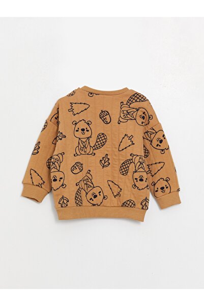 LC Waikiki Crew nyakú, nyomott pulóver és melegítőnadrág kisfiúnak - 2 darabos készlet