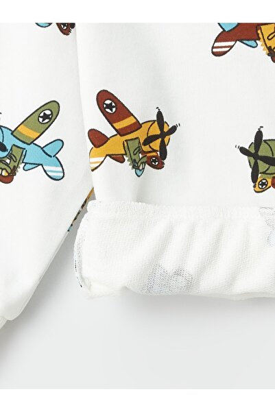 LC Waikiki Crew Neck Printed Sweatshirt and Trousers for Baby Boy - Set of 2