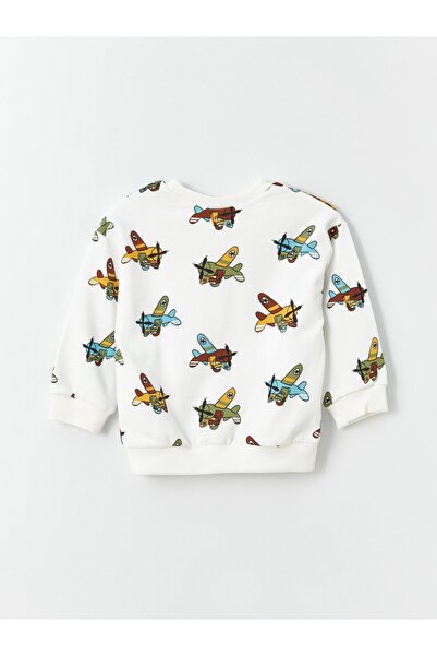 LC Waikiki Crew Neck Printed Sweatshirt and Trousers for Baby Boy - Set of 2