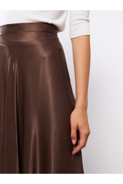 LC Waikiki Obyčejná saténová dámská sukně