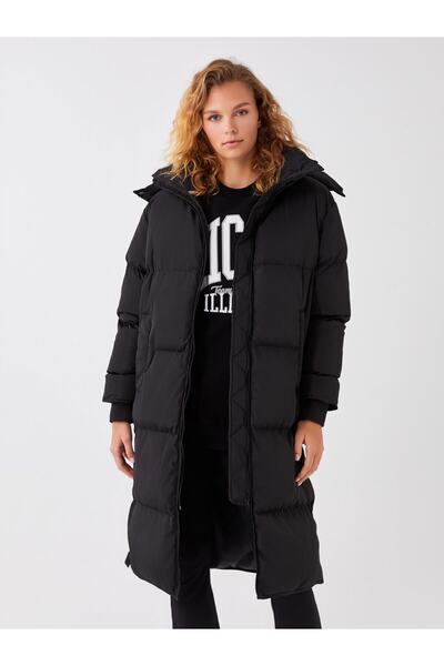 LC Waikiki Dámská bunda Puffer - s kapucí a dlouhým rukávem