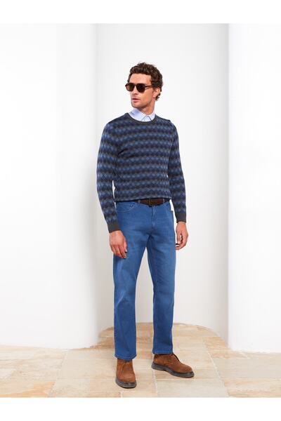 LC Waikiki Pulover pentru bărbați, cu mânecă lungă, cu decolteu, cu model în carouri