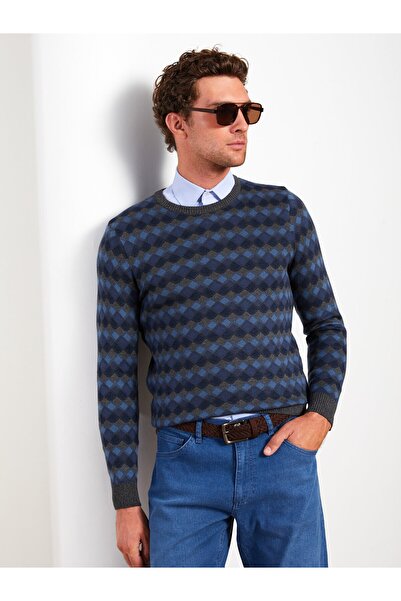 LC Waikiki Pulover pentru bărbați, cu mânecă lungă, cu decolteu, cu model în carouri