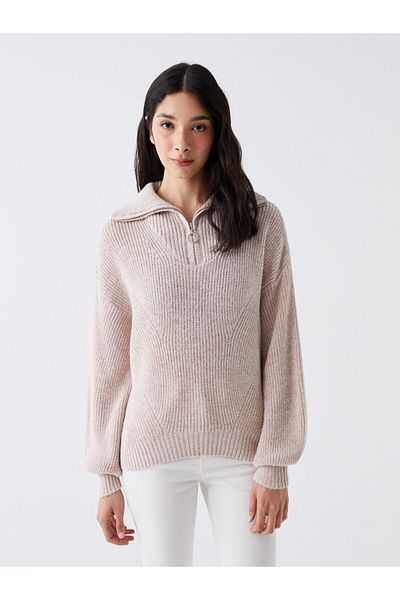 LC Waikiki High Collar Plain Long Sleeve Women's Knitwear Sweater