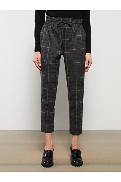 LC Waikiki Kostkované dámské kalhoty standardního střihu