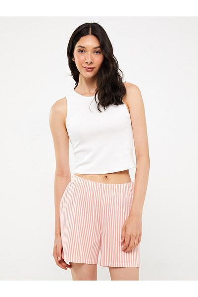 LC Waikiki Gemusterte Damen-Shorts-Pyjamahose mit elastischem Bund