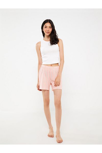 LC Waikiki Gemusterte Damen-Shorts-Pyjamahose mit elastischem Bund